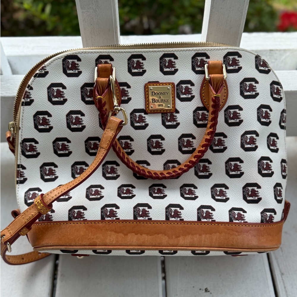 Dooney & Bourke White and Brown Satchel